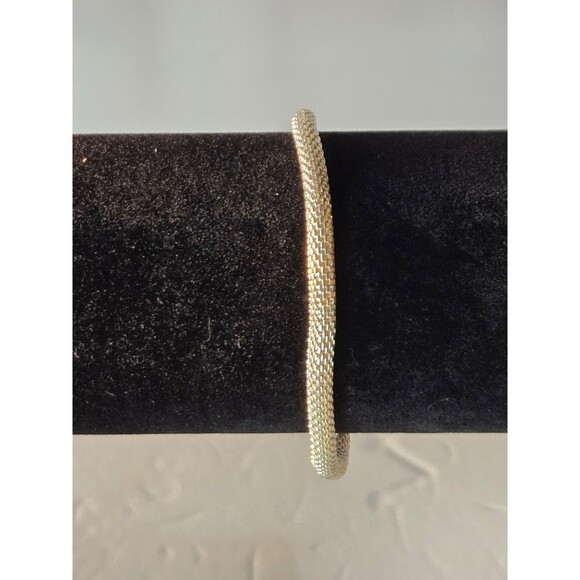 Silver Tone Bracelet Serpentine Mesh Chain - Picture 1 of 4